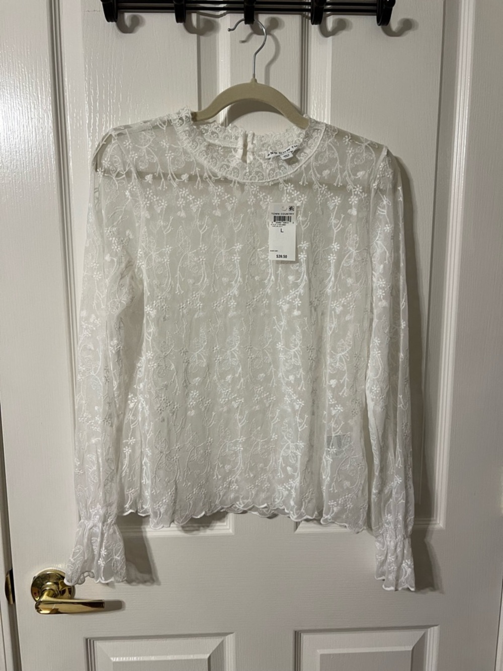 NWT And Now This White Lace Layering Top